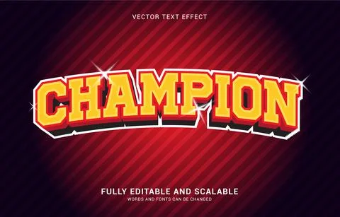 Editable text effect, Champion style Stock Illustration