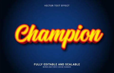 Editable text effect, Champion style Stock Illustration