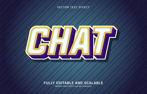 Editable text effect, Chat style Stock Illustration
