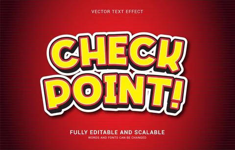 Editable text effect, Check Point style Stock Illustration