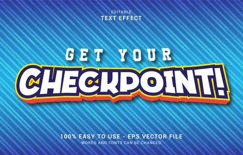 Editable text effect, Checkpoint style Stock Illustration
