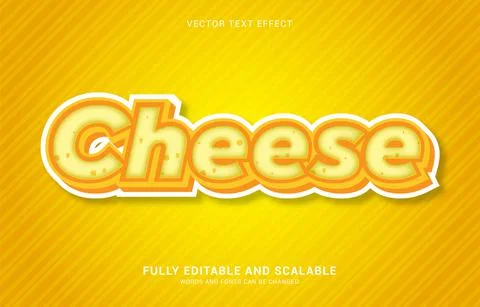 Editable text effect, Cheese style Stock Illustration