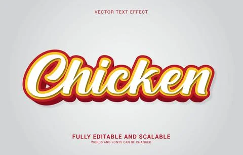 Editable text effect, Chicken style Stock Illustration