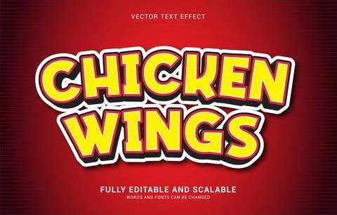 Editable text effect, Chicken Wings style Stock Illustration