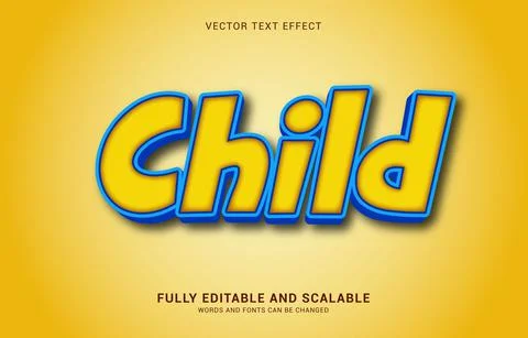 Editable text effect, Child style Stock Illustration