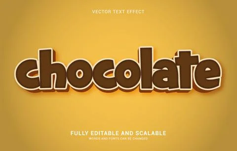 Editable text effect, Chocolate style Stock Illustration
