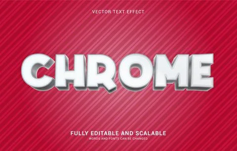 Editable text effect, Chrome style Stock Illustration