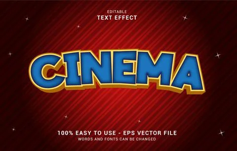Editable text effect, Cinema style Illustrazione stock