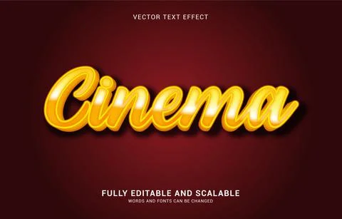 Editable text effect, Cinema style Stock Illustration