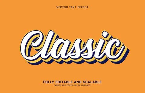 Editable text effect, Classic style Stock Illustration