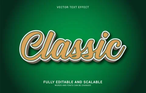 Editable text effect, Classic style Illustrazione stock