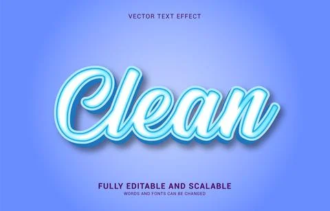 Editable text effect, Clean style Stock Illustration
