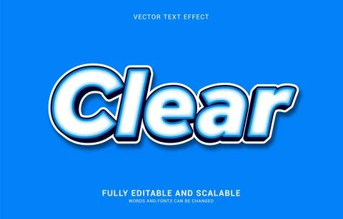 Editable text effect, Clear style Stock Illustration