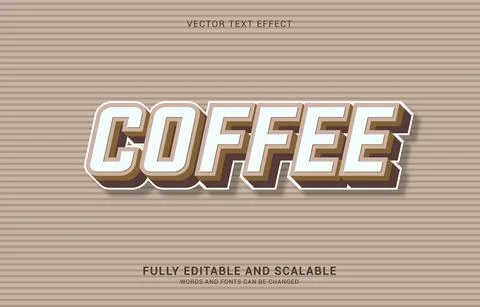 Editable text effect, Coffee style Stock Illustration