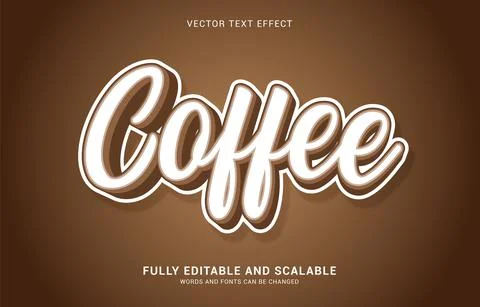 Editable text effect, Coffee style Stock Illustration