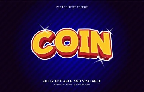 Editable text effect, Coin style Stock Illustration