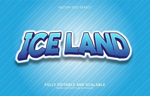 Editable text effect, Cold Iceland style Stock Illustration