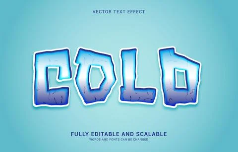 Editable text effect, Cold style Illustrazione stock