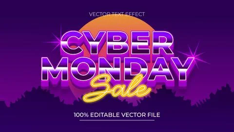 Editable Text Effect in Colorful Cyber Style with futuristic background and.. Illustrazione stock