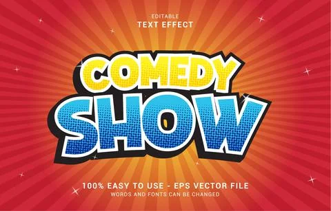 Editable text effect, Comedy Show style Stock Illustration