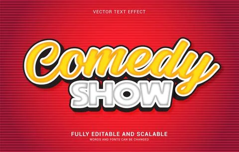 Editable text effect, Comedy Show style Stock Illustration