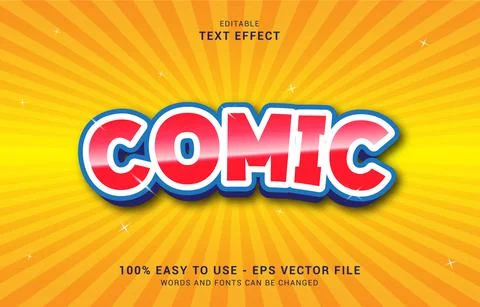 Editable text effect, Comic Cartoon style Illustrazione stock