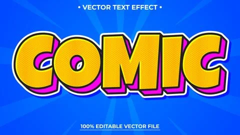 Editable text effect Comic pop art cartoon comic style 3d template Illustrazione stock
