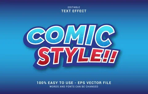 Editable text effect, Comic style Stock Illustration