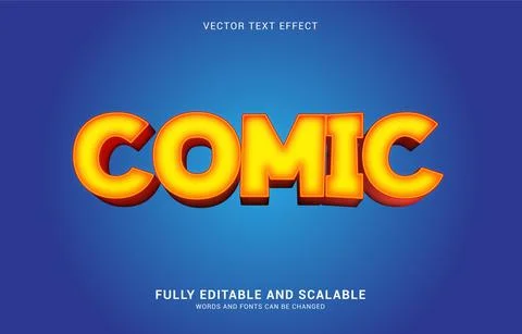 Editable text effect, Comic style Illustrazione stock