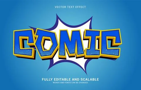 Editable text effect, Comic style Stock Illustration
