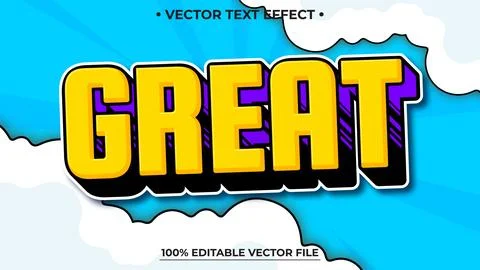 Editable text effect Comic Style illustrator vector design template Stock Illustration