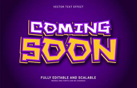 Editable text effect, Coming Soon style Stock Illustration