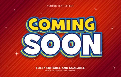 Editable text effect, Coming Soon style Stock Illustration