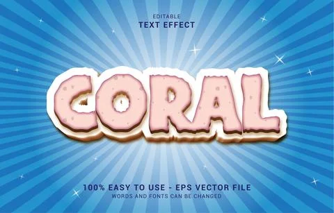 Editable text effect, Coral style Illustrazione stock