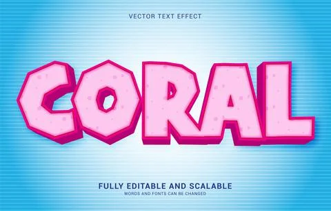 Editable text effect, Coral style Stock Illustration