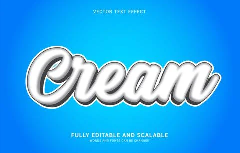 Editable text effect, Cream style Stock Illustration