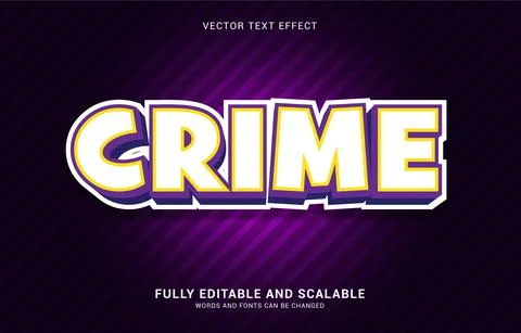 Editable text effect, Crime style Stock Illustration