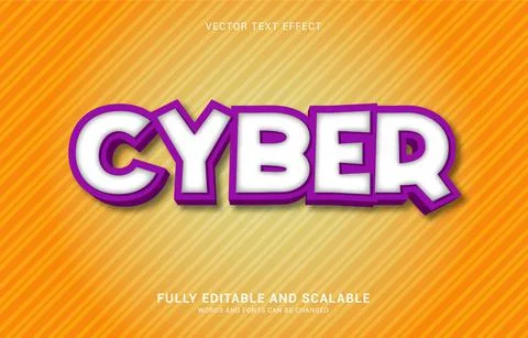 Editable text effect, Cyber style Stock Illustration