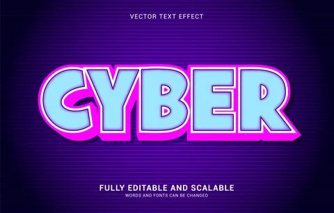 Editable text effect, Cyber style Stock Illustration
