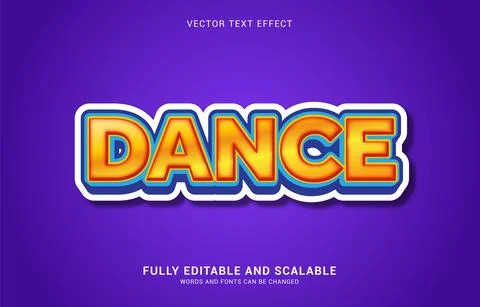 Editable text effect, Dance style Stock Illustration