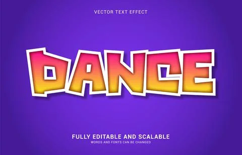 Editable text effect, Dance style Stock Illustration
