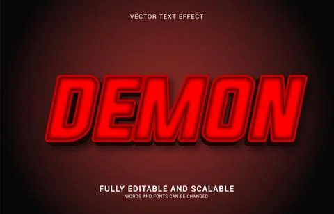 Editable text effect, Demon style Stock Illustration