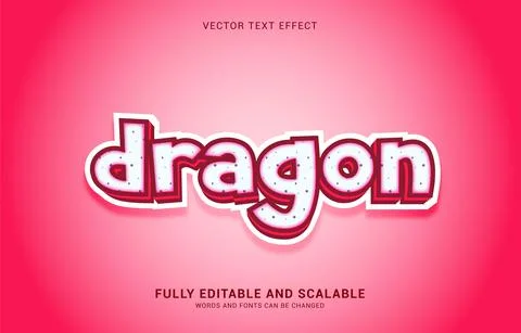 Editable text effect, Dragon Fruit style Stock Illustration