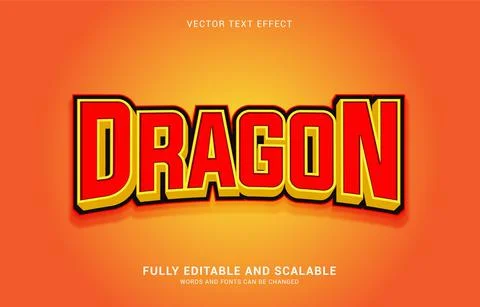 Editable text effect, Dragon style Stock Illustration