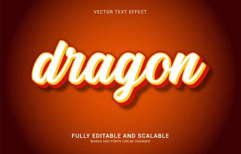 Editable text effect, Dragon style Stock Illustration