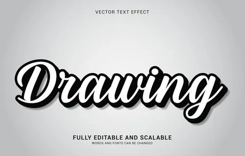 Editable text effect, Drawing style Stock Illustration