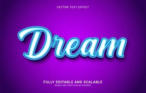 Editable text effect, Dream style Stock Illustration