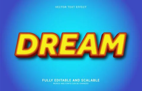 Editable text effect, Dream style Stock Illustration