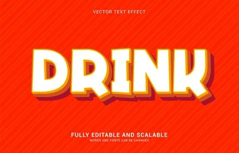 Editable text effect, Drink style Stock Illustration