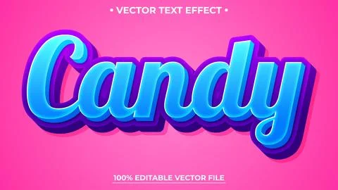 Editable text effect Editable Candy 3d Colorful font style perfect for logo.. Stock Illustration